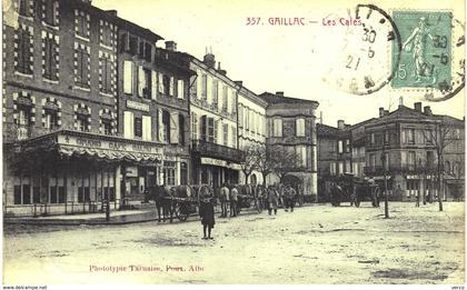 Carte postale ancienne de GAILLAC - Les cafés