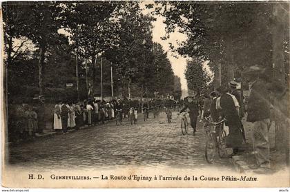 CPA Gennevilliers Route d'Epinay Course Pékin-Matin Bicycle (1391434)