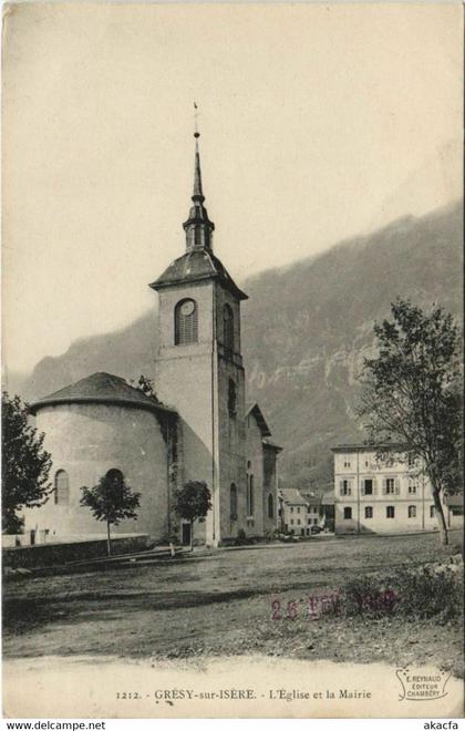 CPA GRESY-sur-ISERE L'Eglise et la Mairie (1193286)