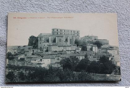 Grignan, château restauré, vue panoramique sud ouest, Drôme 26