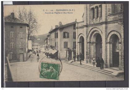 64 - Hasparren - Portail de l'Eglise et Rue Neuve