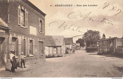 27 - EURE - HÉBÉCOURT - rue des Landes - animation - superbe - 10900