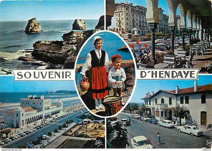 64 - Hendaye - Multivues - Automobiles - Folklore - Flamme Postale de Hendaye - CPM - Voir Scans Recto-Verso