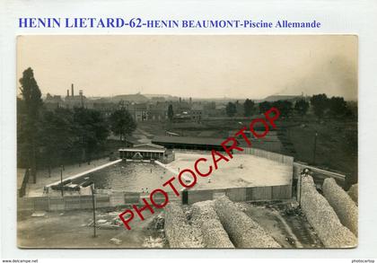 HENIN-BEAUMONT-Piscine allemande-CARTE PHOTO Allemande-Guerre 14-18-1WK-France-62-Militaria-