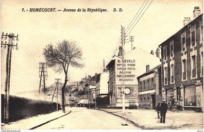 Carte POSTALE Ancienne de   HOMECOURT - Avenue de la République