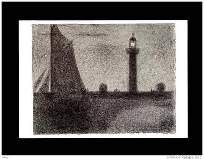 14 - HONFLEUR - Le Phare - Reproduction peinture de SEURAT