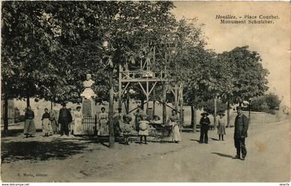 CPA HOUILLES - Place Courbet - Monument Schoelcher (246654)