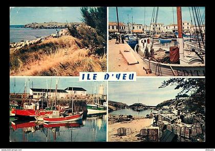 85 - Ile d'Yeu - Multivues - Bateaux - Casiers à homards - Moutons - Flamme Postale de l'Ile d'Yeu - CPM - Voir Scans Re