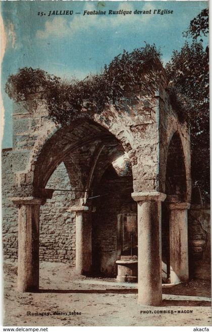 CPA Jallieu - Fontaine Rustique devant l'Eglise FRANCE (961815)