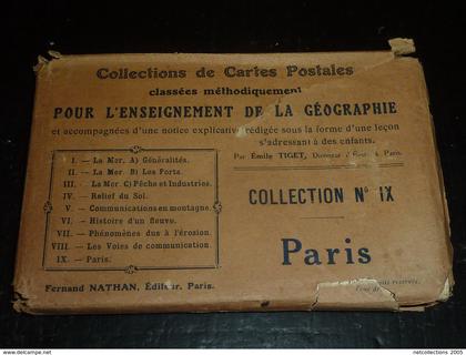 COLLECTIONS DE CARTES 25 POSTALES POUR L'ENSEIGNEMENT DE LA GEOGRAPHIE - COLLECTION N°IX PARIS -  RARE