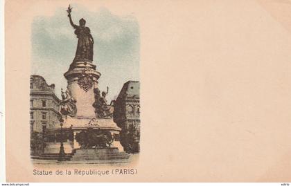 ***  PARIS  ***   PARIS  statue de la République   par illustrateur précurseur neuf excellent état (série rare)