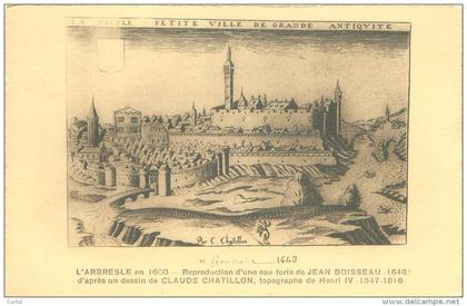 69 - L'ABRESLE en 1600 - Reproductino d'une eau forte de JEAN BOISSEAU - 1648 - d'après un dessin de Claude Chatillon