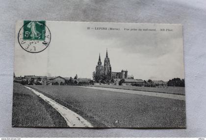 Cpa 1912, l'Epine, vue prise au sud ouest, Marne 51