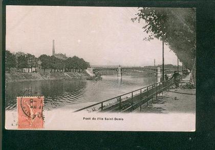 Pont de l'Ile saint Denis (Carte tramée)