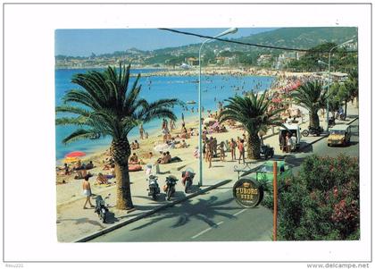 13 - LA CIOTAT - plage bld beau rivage baigneurs - 1993 - enseigne TUBORG BEER - MOTO JEEP mehari ANIMATION