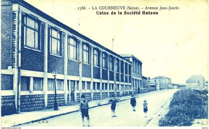 Carte POSTALE Ancienne de  LA COURNEUVE - Avenue Jean JAURES - Usine RATEAU