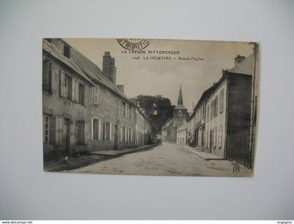 Carte  La Creuse  La Courtine  - Rue de l'Eglise  1916