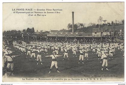 LA FERTE MACE (61) - Grandes Fêtes Sportives et Gymanstiques - Mouvements d'ensemble par 20 Sociétés