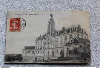 Cpa 1908, la Souterraine, l'école primaire, Creuse 23