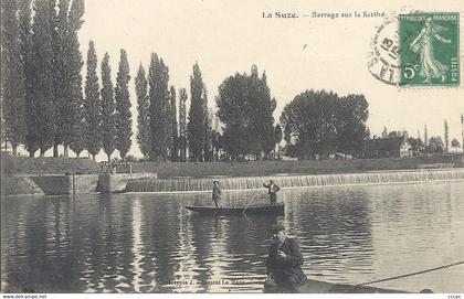 CPA La Suze Barrage sur la Sarthe