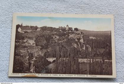 Lacave, château de Belcastel et vallée de la Dordogne et confluent de l'Ouysse, Lot 46