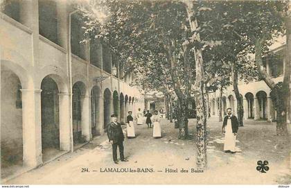 34 - Lamalou les Bains - Hôtel des Bains - Animée - CPA - Voir Scans Recto-Verso