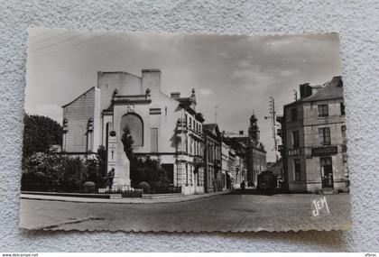 Cpsm, Landrecies, le monument et la rue du Cerf, Nord 59