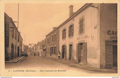 CPA Lanester-Rue Capitaine de Mauduit-5-Timbre-TRES RARE      L3035