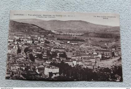 Langeac, vue générale, quartier du centre, viaduc sur l'Allier, Haute Loire 43