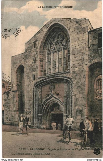 CPA-Carte Postale  France  Langogne Façade principale de l'église 1908  VM55364