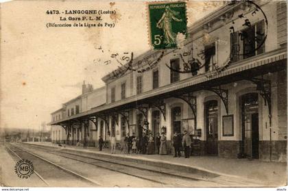 CPA LANGOGNE - La Gare P.L.M. (Bifucation de la Ligne du Pay) (292336)