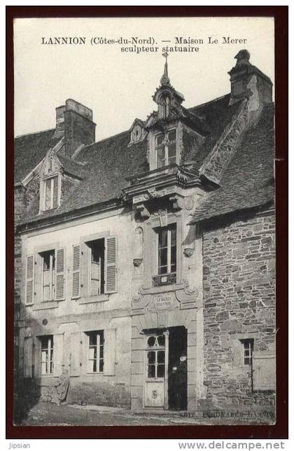 cpa du 22 Lannion Maison Le Merer sculpteur statuaire  LEM12