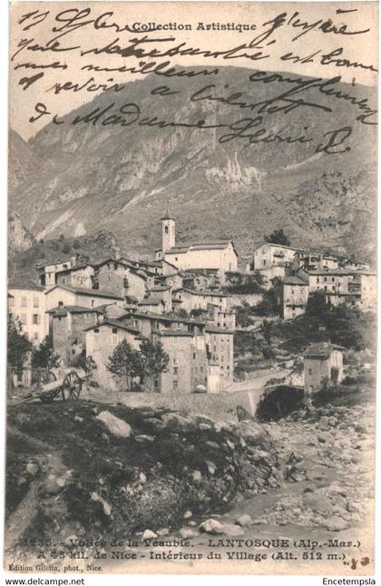 CPA  Carte Postale France-Lantosque intérieur du village VM48697