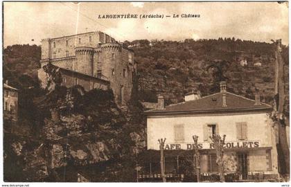 Carte Postale Ancienne de LARGENTIERE - le château