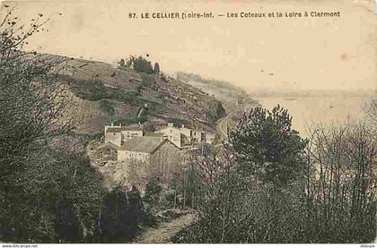 44 - Le Cellier - Les Coteaux et la Loire à Clermont - Oblitération ronde de 1932 - Etat pli visible - CPA - Voir Scans