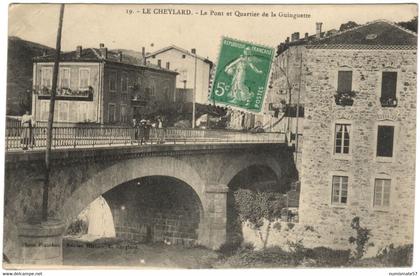 CPA LE CHEYLARD - Le Pont et Quartier de la Guinguette - Photo Planchon - Ed. Héritier , Le Cheylard n°19