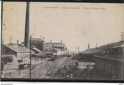 Le Creusot - Usines Schneider - Gare et Usine à Gaz