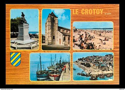 80 - Le Crotoy - Multivues - Scènes de Plage - Blasons - Flamme Postale de Le Crotoy - CPM - Voir Scans Recto-Verso