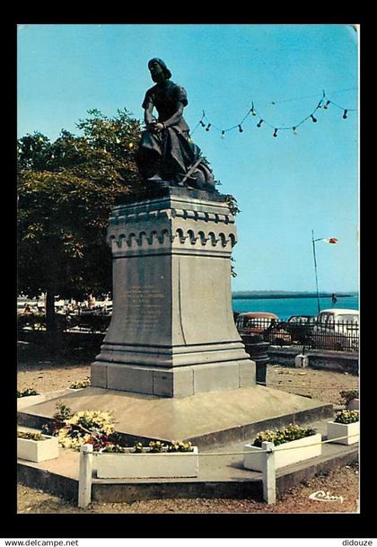 80 - Le Crotoy - Statue de Jeanne d'Arc  prisonnière au Crotoy - Automobiles - Flamme Postale de Le Crotoy - CPM - Voir