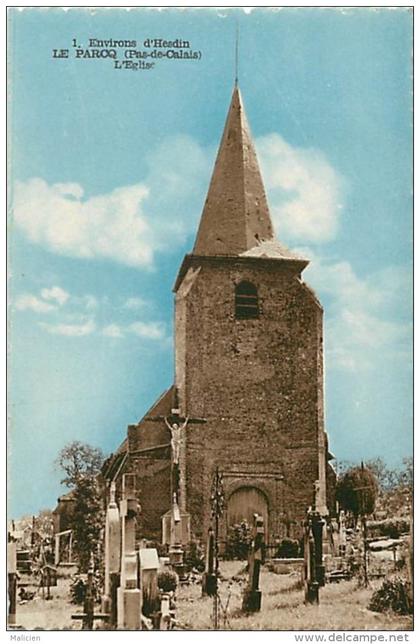 - pas de calais -ref-A 620- le parcq - l eglise - carte bon etat -