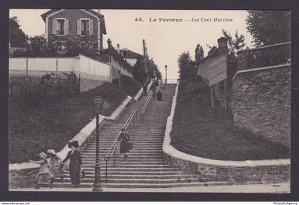 FRANCE, Vintage postcard, Le Perreux-sur-Marne, The Hundred Steps