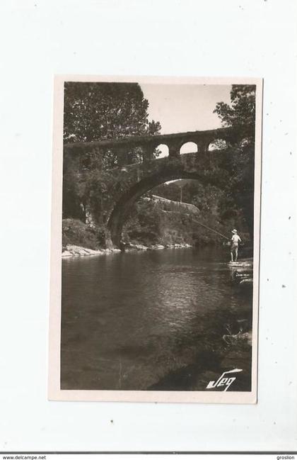 LE VIGAN 10 CARTE PHOTO LE PONT DE LA CROIX VIEIL AQUEDUC STYLE ROMAIN (PECHEUR)