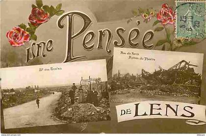 62 - Lens - Une Pensée de Lens - Multivues - Ecrite en 1920 - CPA - Voir Scans Recto-Verso