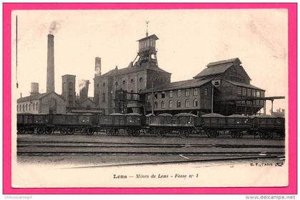 Lens - Mines de Lens - Fosse N° 1 - Train - Wagons - B.F. Paris