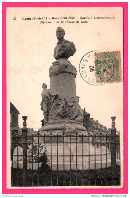 Lens - Monument élévé à Guislain Decrombecque défricheur de la Plaine de Lens - 1906