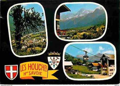 74 - Les Houches - Multivues - Téléphérique - Blasons - Flamme Postale - CPM - Voir Scans Recto-Verso