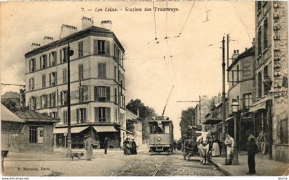 CPA LES LILAS Station des Tramways (1353370)