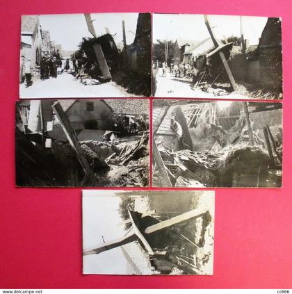 28 Hameau de Chavannes Lèves Chartres RARE 26-4-1930 Crash Avion Goliath 5 carte-photos sans éditeur voir dos