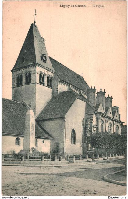 CPA Carte Postale France Ligny-le-Châtel L'église 1927 VM71671