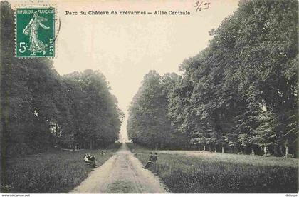 94 - Limeil Brevannes - Parc du Château de Brévannes - Allée Centrale - Animée - CPA - Oblitération ronde de 1909 - Voir